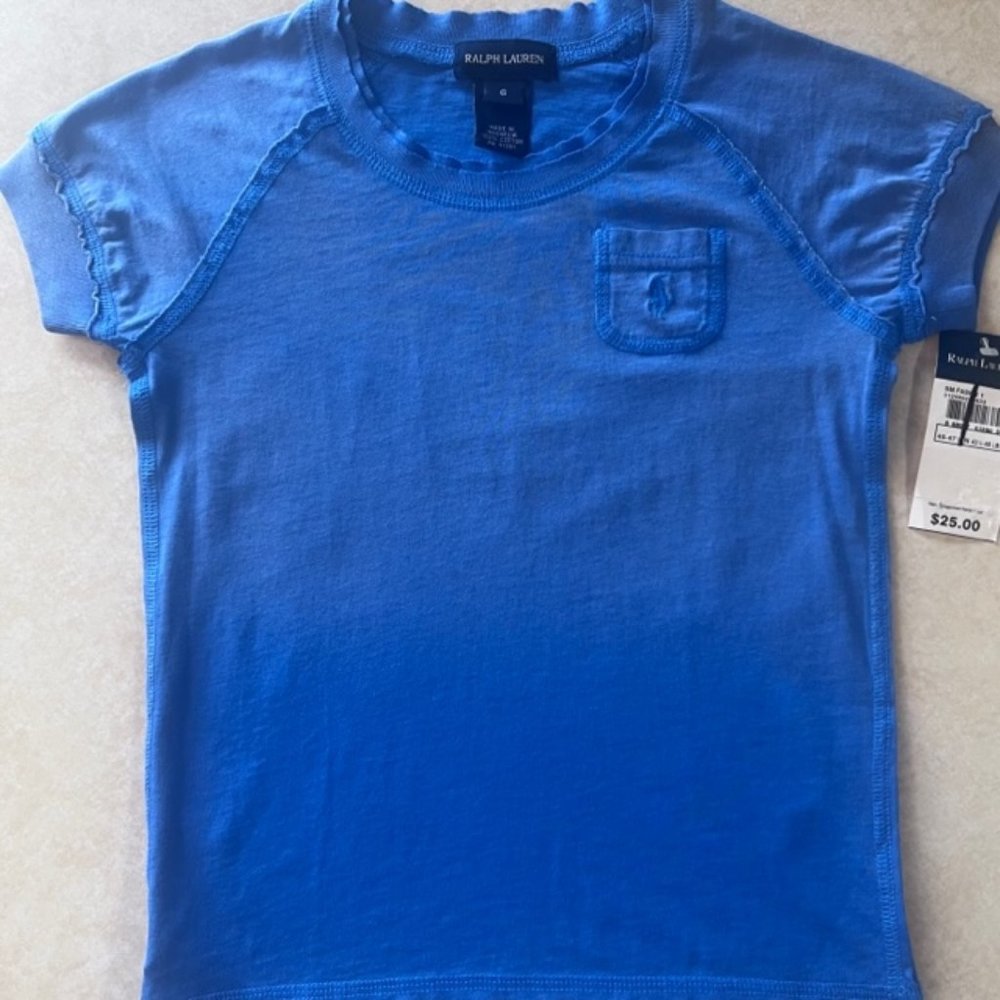 NWT Ralph Lauren Polo Blue Shirt girls 6